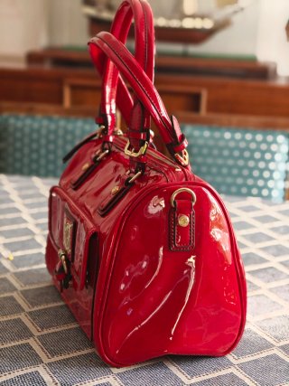 Borsa Moschino Rosso in Pelle Scamosciata