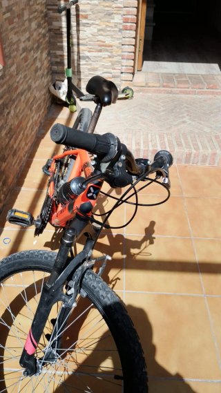 Bicicleta de montaña roja