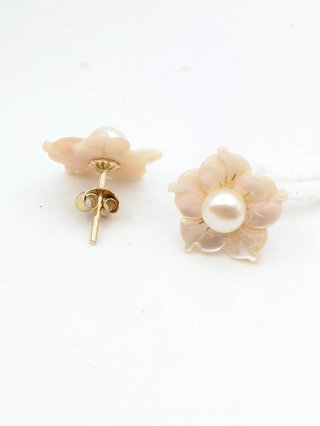 Pendientes Oro 18k Nacar y Perla
