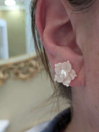 Pendientes Oro 18k Nacar y Perla