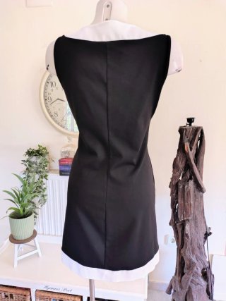 Vestido Retro Mod Blanco y Negro Talla L