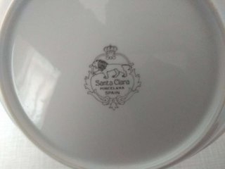 Ensaladera Santa Clara 25 cm filo dorado años 80