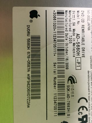 Lector Grabador CD/DVD iMac