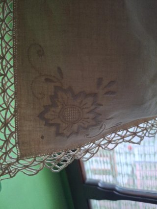 Borsa in lino artigianale con manici in bambù