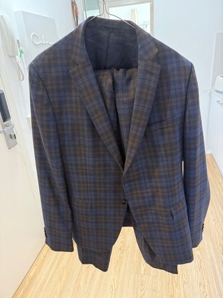 Traje Boss Cuadros Azul y Marrón