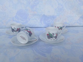 Tazas de café LIMOGES coches antiguos