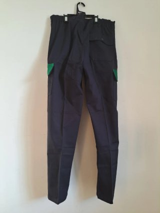 Pantalón de trabajo azul con detalle verde