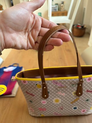 Borsa Liu Jo Beige con stampa piccola usura foto