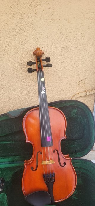 Violín con arco y estuche