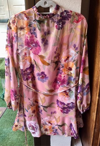Vestido floral rosa talla única