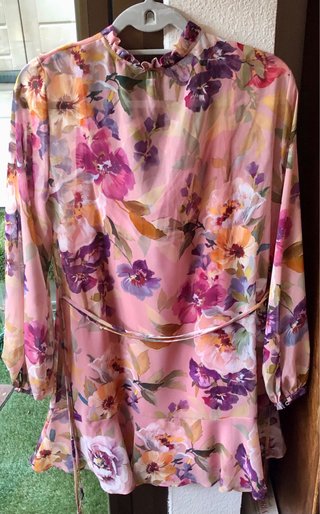 Vestido floral rosa talla única