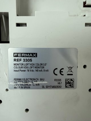 Videoportero Fermax Loft 3,5 Nuevos