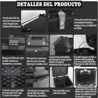 Baúl Moto Aluminio 2 Cascos nuevo