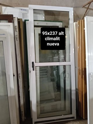 Puerta aluminio 95x237 climalit nueva
