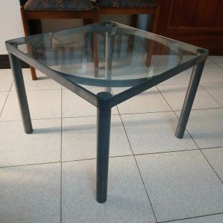 Mesa centro forja y cristal