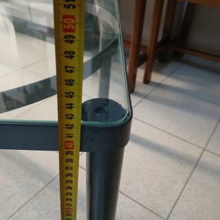 Mesa centro forja y cristal