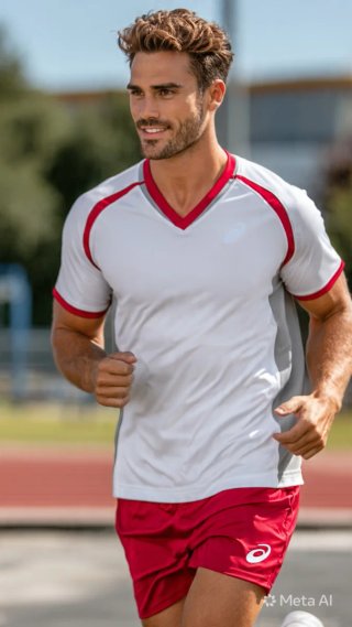 Completo sportivo Asics bianco e rosso L