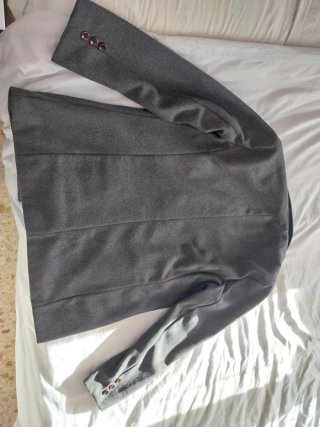 Chaquetón de paño gris hombre