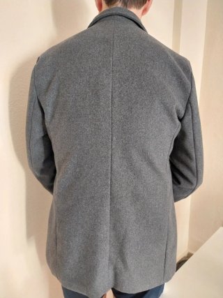 Chaquetón de paño gris hombre