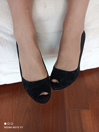 Zapatos terciopelo negros T37