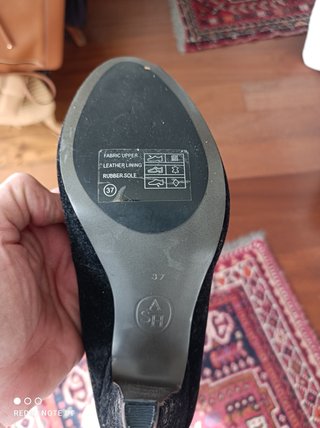 Zapatos terciopelo negros T37