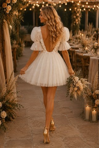 Vestido de Novia Corto Tul
