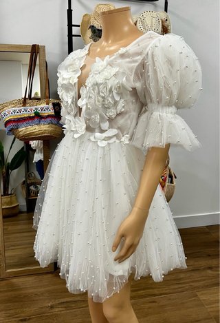 Vestido de Novia Corto Tul