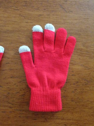 Guantes rojos táctiles para móvil