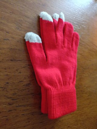 Guantes rojos táctiles para móvil