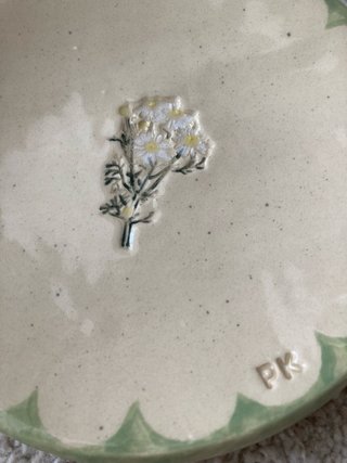 Plato decorativo cerámica flores PK