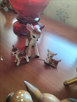 Figuras vintage de ciervos cerámica