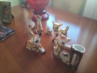 Figuras vintage de ciervos cerámica