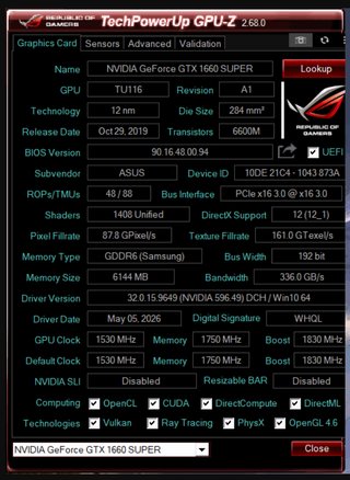 ASUS DUAL GTX 1660 SUPER EVO OC 6GB
