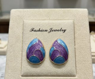 Orecchini a goccia blu e viola