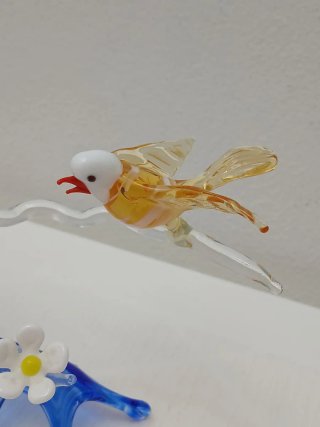 Statua uccelli in vetro di Murano