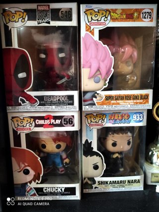 Funko Pop! Deadpool, Goku Black, Chucky, Shikamaru
