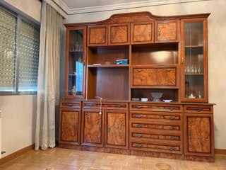 Mueble de salón antiguo madera y cristal