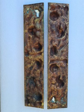 Coppia Fregi Metallo Rose e Foglie