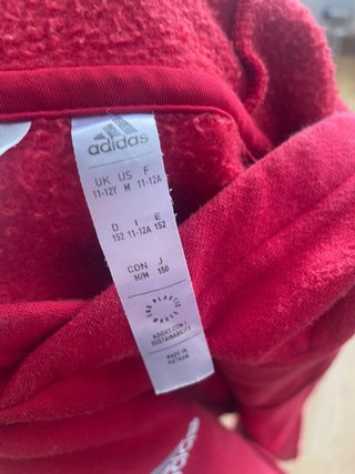 Sudadera Adidas con Capucha Roja-Talla 11-12