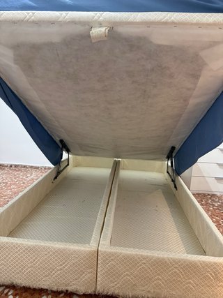 Canapé Cama 135x200 Tela Beige dividido en 2