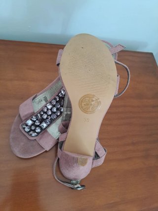 Sandalias LAMA vintage rosas con pedrería