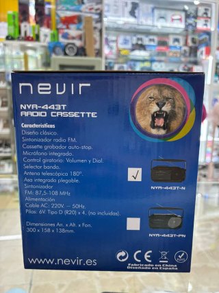 Radio Cassette Nevir Negra