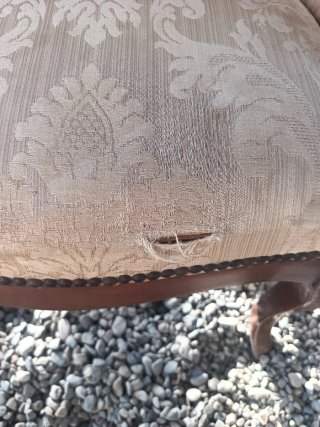 Sillón vintage tela y madera