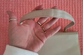 Borsa vintage pelle bianca anni '60