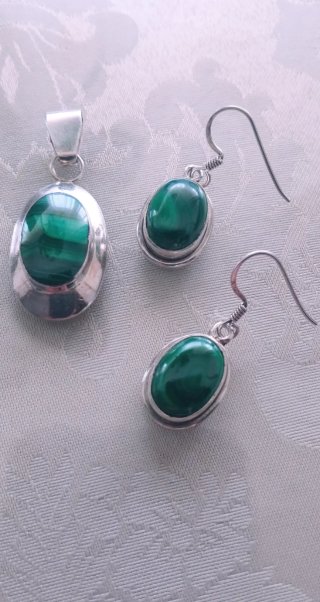 Conjunto Plata y Malaquita