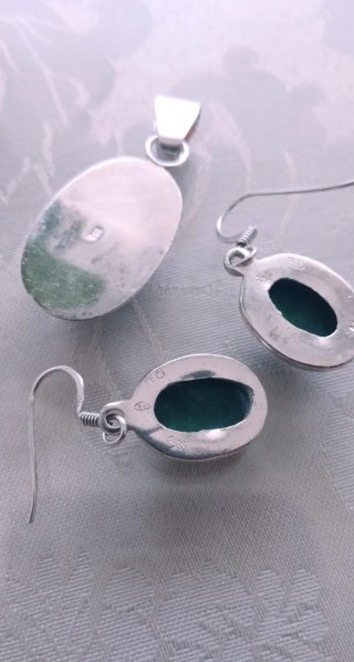 Conjunto Plata y Malaquita