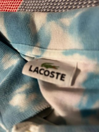 Polo Lacoste da donna Tie-Dye Blu/Bianco