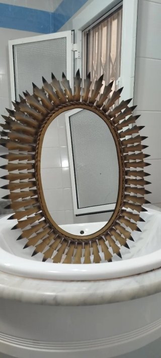 Espejo Decorativo Vintage Sol Dorado