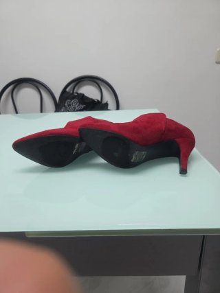 Botín tacón Maripaz rojo talla 36