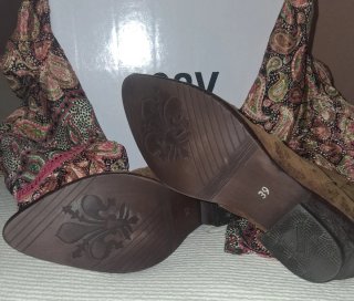 Botines piel marrón y dorado talla 39